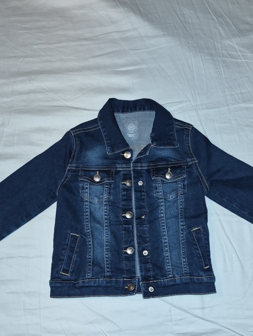 wonder nation Dark Blue Kids Denim Jacket with Button Front